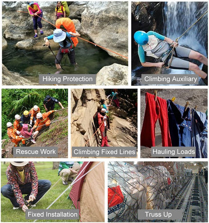 Outdoor Climbing Rope 10M(32Ft) 20M(64Ft) 30M(96Ft) 50M(160Ft) 70M(230Ft) 152M(5