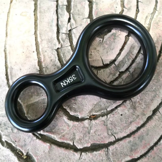 35Kn Climbing Figure 8 Descender Large Bent-Ear Rigging Climbing Aerial Rope Rigging Aluminum Alloy Outdoor Climbing Descender