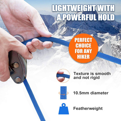 Outdoor Climbing Rope 10M(32Ft) 20M(64Ft) 30M(96Ft) 50M(160Ft) 70M(230Ft) 152M(5