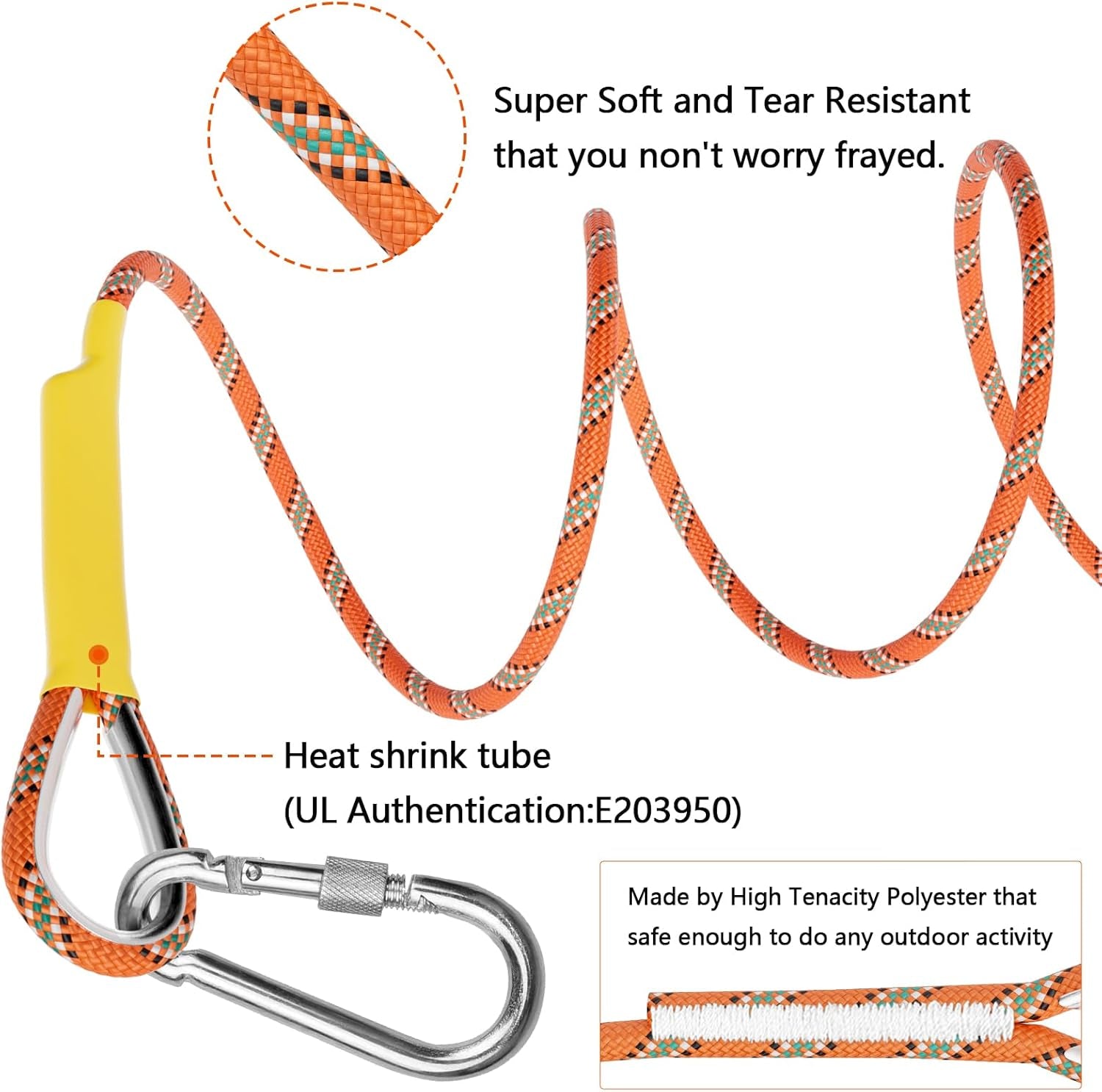 Outdoor Climbing Rope 10M(32Ft) 20M(64Ft) 30M(96Ft) 50M(160Ft) 70M(230Ft) 152M(5