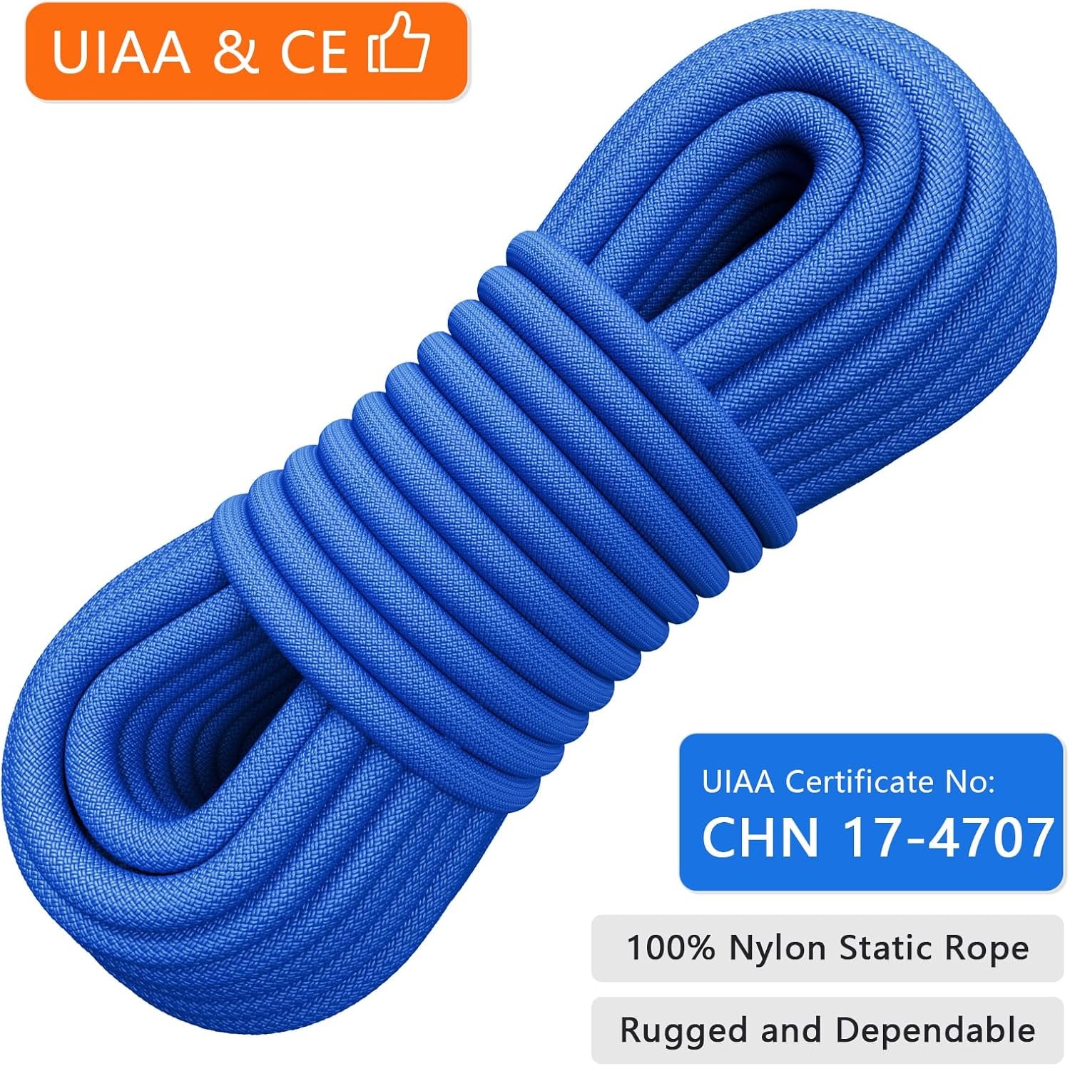 Outdoor Climbing Rope 10M(32Ft) 20M(64Ft) 30M(96Ft) 50M(160Ft) 70M(230Ft) 152M(5